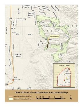 Map detailing trail locations